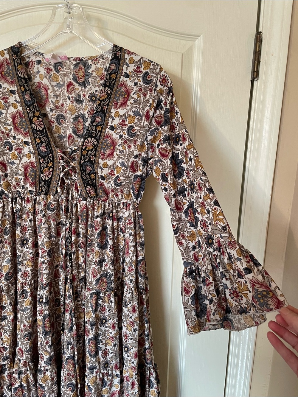 Anthropologie Boemo Boho Floral Maxi Dress Size M Western Prairie Renaissance - Picture 4 of 10